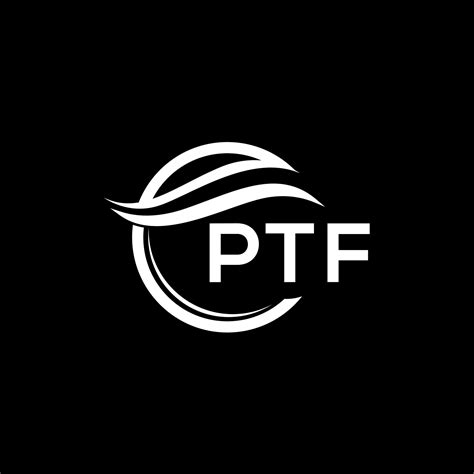 PTF letter logo design on black background. PTF creative circle logo ...