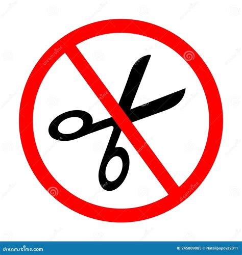 No Scissors Prohibition Sign Icon Vector Illustration Stock Vector