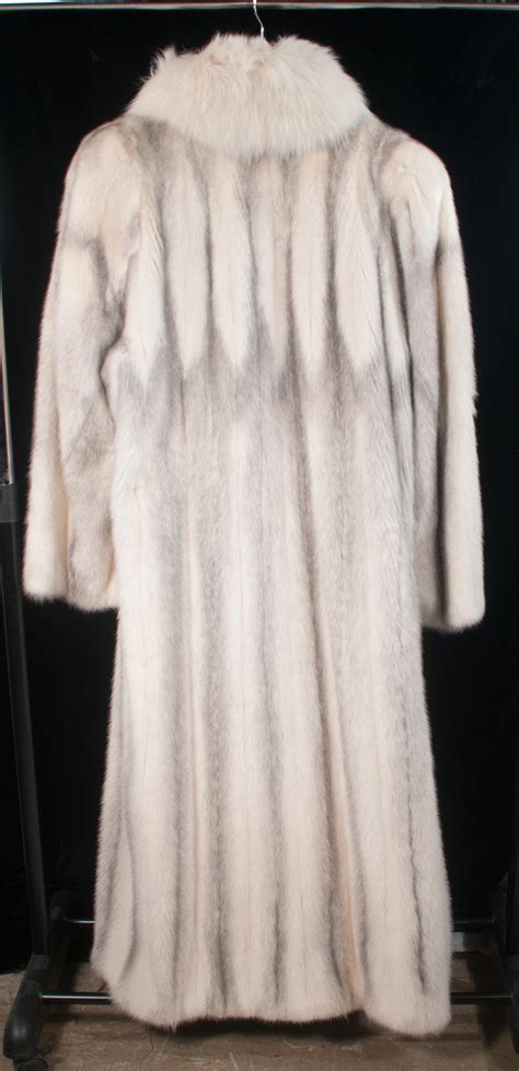 Sold Price Full Length White And Black Mink Coat With Full Collar By