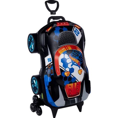 Mochila de Rodinha D Maxtoy Hot Wheels Terrain Storn Preto Nuvem de Algodão