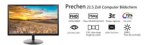 Prechen 21 5 Pouces FHD 1920x1080p Moniteur D Ordinateur 75Hz Business