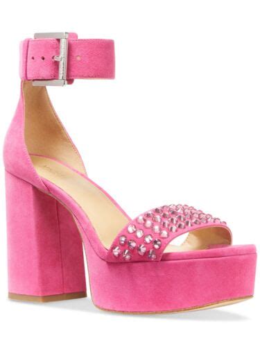 Michael Michael Kors Womens Pink Platform Tara Heeled Sandal