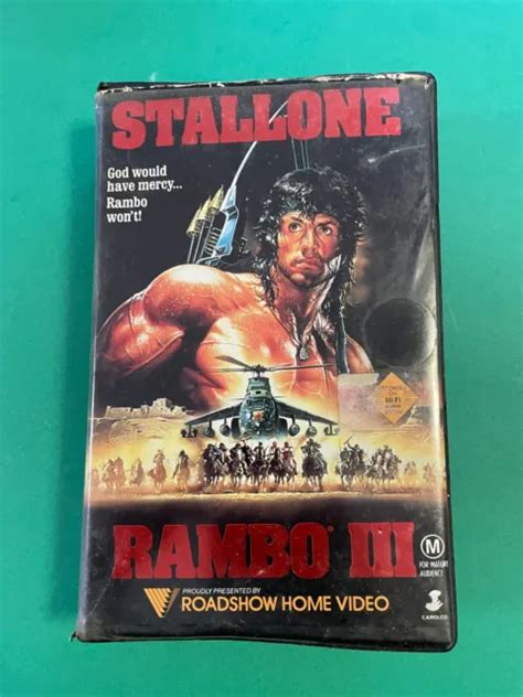 Rare Rambo Iii Vhs Sylvester Stallone Village Clamshell Australian