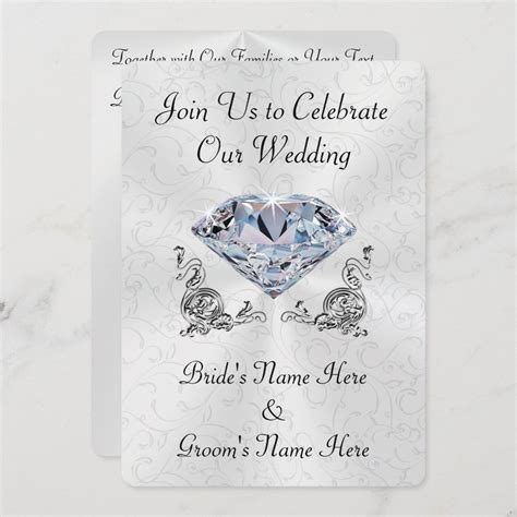 Stunning Personalized Diamond Wedding Invitations Zazzle