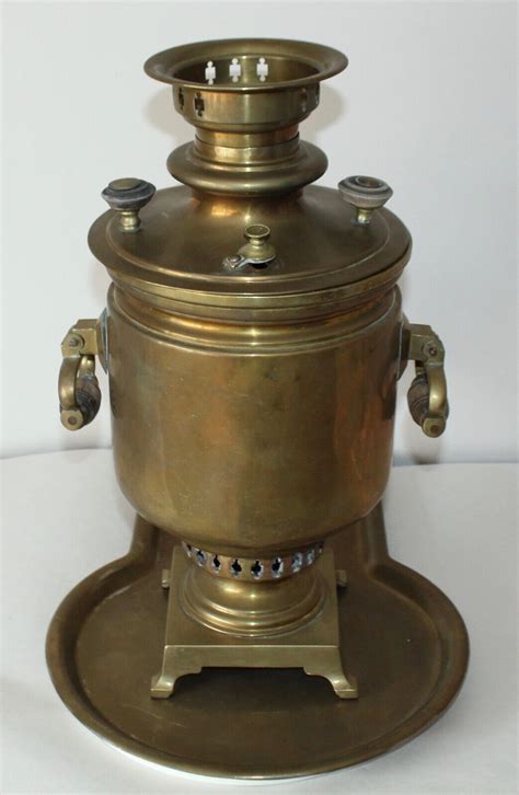 ANTIQUE RUSSIAN Samovar TEA URN Numerous Awards! ON TRAY Lot JR ...