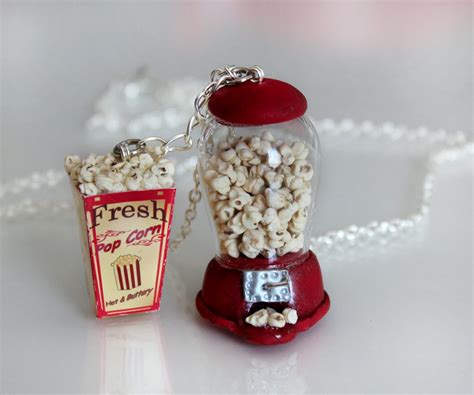 Popcorn Necklace Popcorn Machine Necklace Bottle