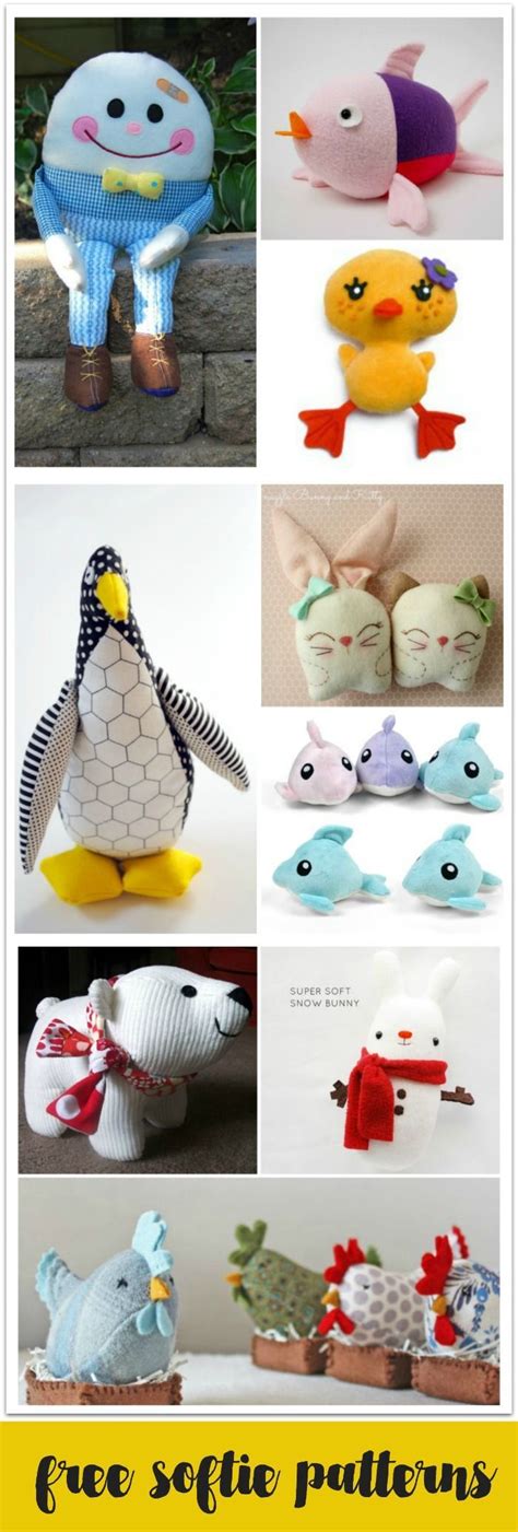 10 Free Softie Patterns To Sew For Sew A Softie Day Hand Sewing