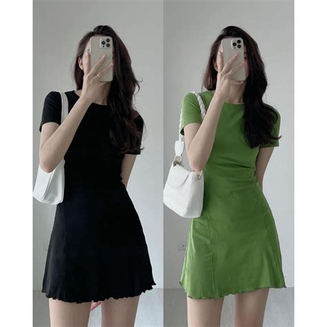 Lovito Women Casual Plain Structure Line Dress Lne Shopee