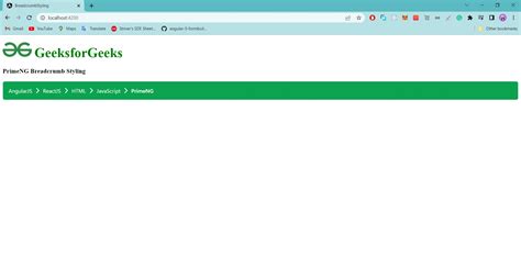 Angular PrimeNG Breadcrumb Styling GeeksforGeeks