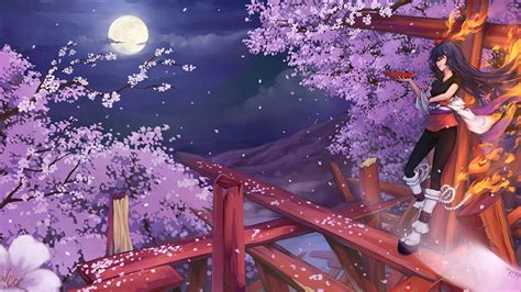 Anime PC Sakura Blossom Wallpapers - Wallpaper Cave