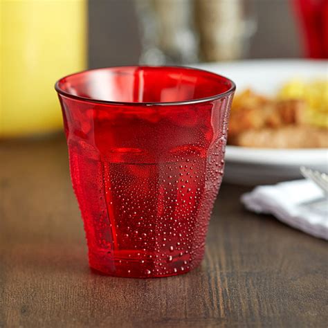 Duralex 1027sr06sd Picardie 8 75 Oz Stackable Red Glass Tumbler 6 Pack