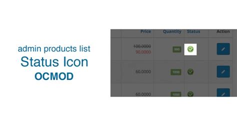 Opencart Admin Products List Status Icon Ocmod