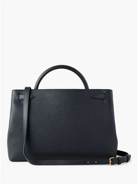 Mulberry Islington Silky Calf Handbag, Black at John Lewis & Partners