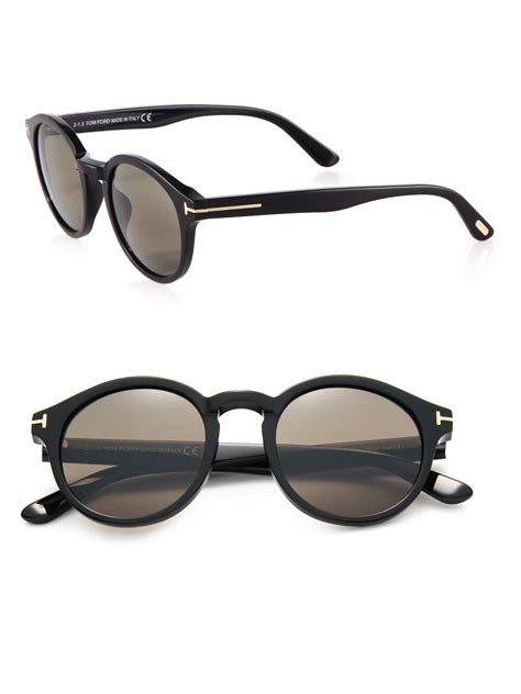 Tom ford Lucho Round 49mm Sunglasses in Black for Men | Lyst