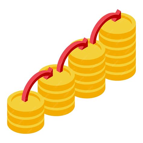 Premium Vector | Red arrow growing up over stack of golden coins