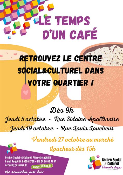 Le temps d un café Centre Social Culturel Pierrette Augier Lyon Vaise