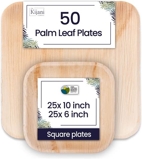 Amazon Naturally Chic Palm Leaf Plates 10 Inch 7 Inch Square