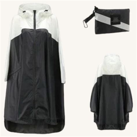 Cape de Pluie Blanche et Noire Poncho Bohème