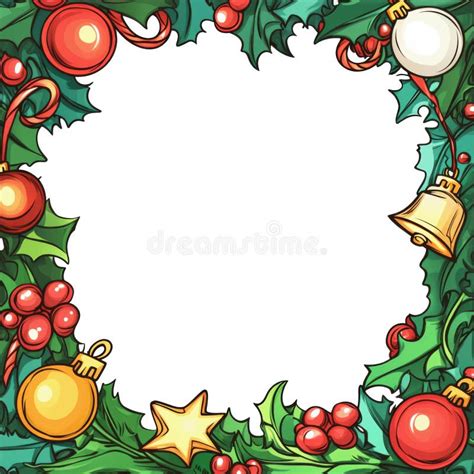 Christmas Holly Garland Border Stock Illustration - Illustration of ...