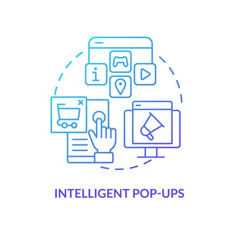intelligent pop-ups blauw helling concept icoon. stimuleren gesprek met
