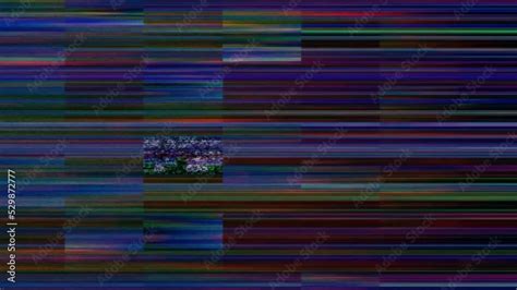 Broken screen animation video with lines and no signal with glitch ...