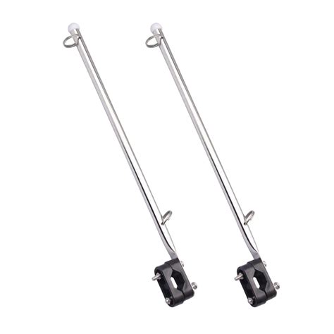 X Flag Pole With Base Durable Rail Mount Boat Pulpit Staff Boat Parts