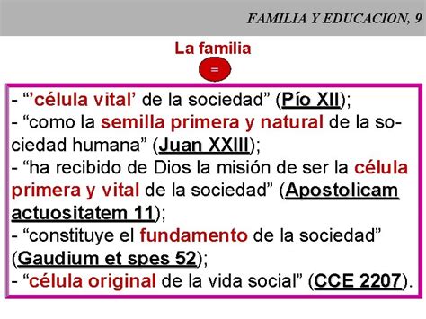 Familia Y Educacion La Familia Clula Vital