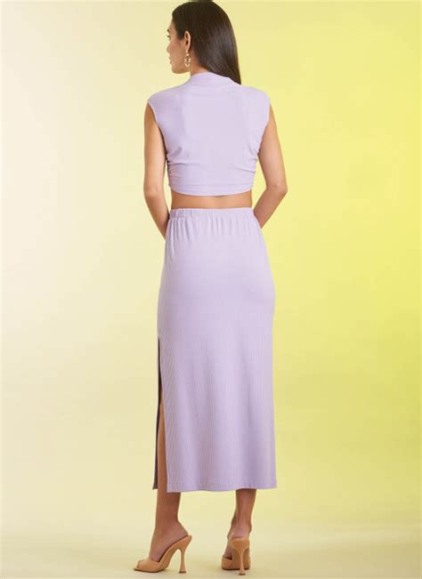 S9757 Misses Knit Top And Skirt In Two Lengths Simplicity