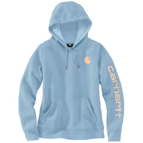 Carhartt Womens Relaxed Fit Midweight Logo Sleeve Graphic Hoodie Moonstone L 102791 Ha9 L