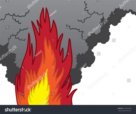 Fire Billowing Smoke Cartoon Stock Vector 126355580 - Shutterstock