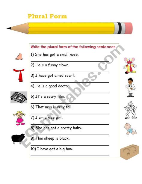 Plural Form Of Sentences For Beginners Esl Worksheet By 52 Off