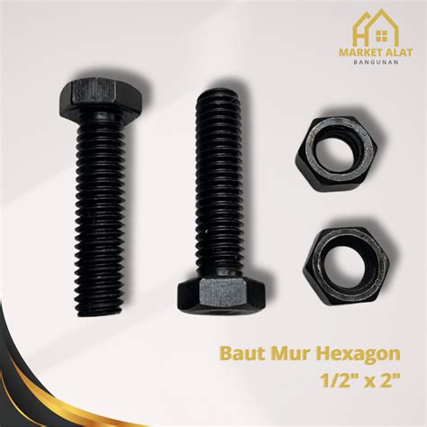 Jual Baut Mur Hexagon X Unc Baja Hitam Kunci Full Set Baut