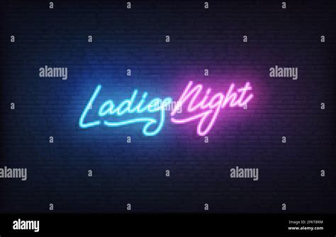 Ladies Night Neon Sign Glowing Neon Lettering Ladies Night Party