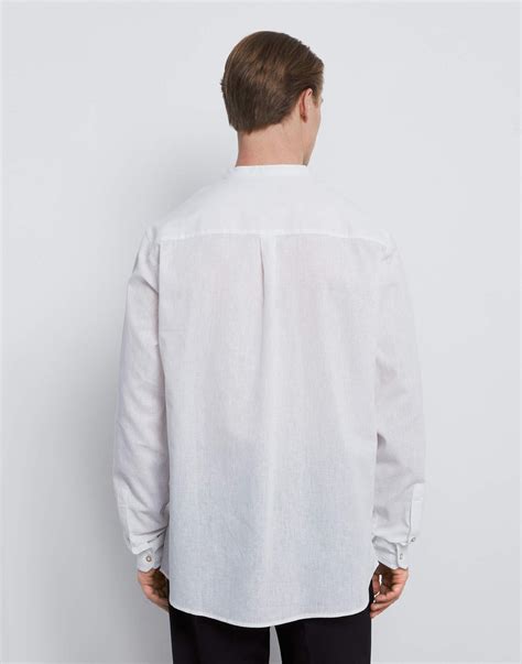 Белая рубашка с воротником мао BWT001679-2 купить по цене от 1199 ...