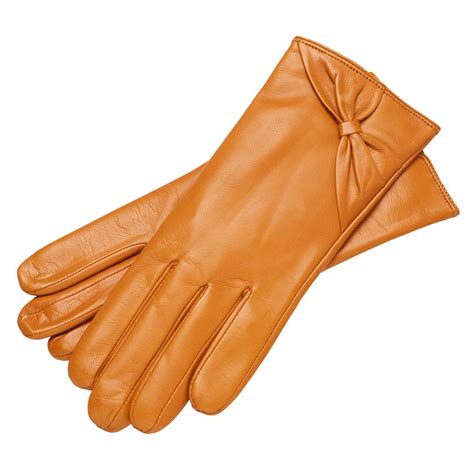 Vittoria Womens Orange Leather Gloves Handmade Leather Gloves