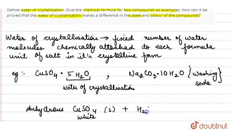 Water Of Crystallization Calculations A Level