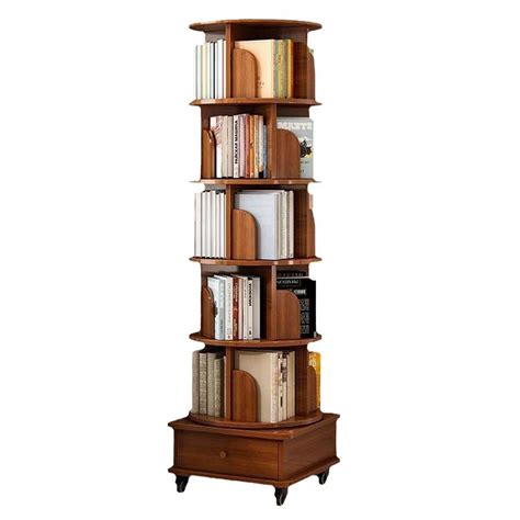 George Oliver 6 Layer Rotating Bookshelf Floor Standing Bookcase