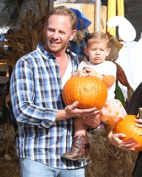 Ian Ziering and his wife Erin take their daughter Mia to the Mr. Bones Pumpkin Patch in West ...