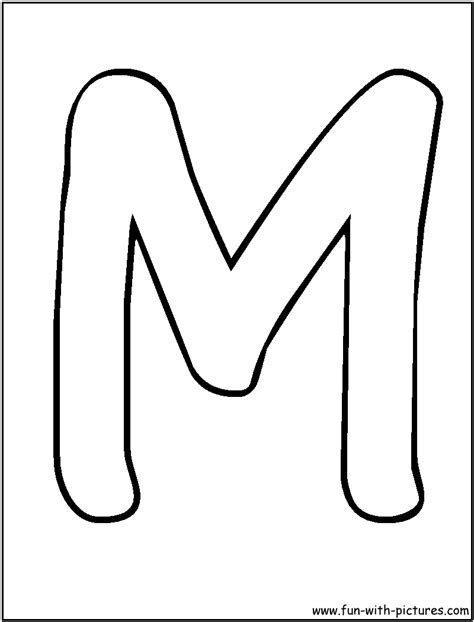 Bubble Letters M Coloring Page