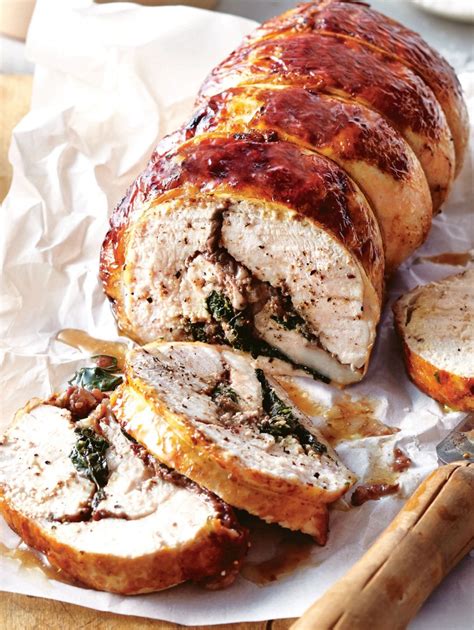 Rolled Turkey Breast with Caramelised Onion and Spinach Stuffing ...