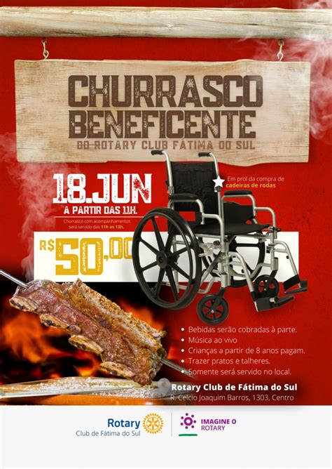 Rotary Club Fátima do Sul promove churrasco para renovar Banco de