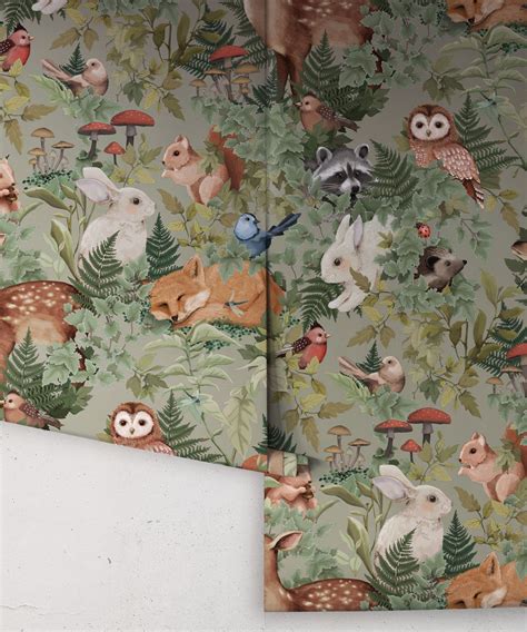 In The Woods Wallpaper • Whimsical Wallpaper • Milton & King