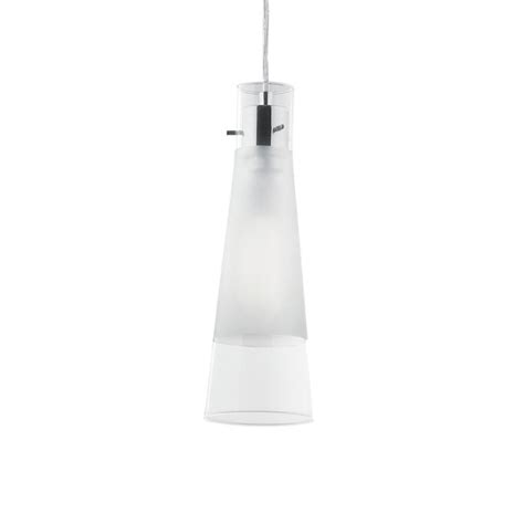 Ideal Lux Kuky Single Light Ceiling Pendant In Chrome Finish With Clear