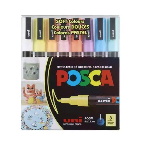 Markery Posca Zestaw PC 3M 8 Set Soft Colours