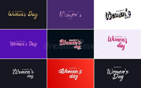 Set of International Women S Day Cards with a Logo and a Gradient Color ...