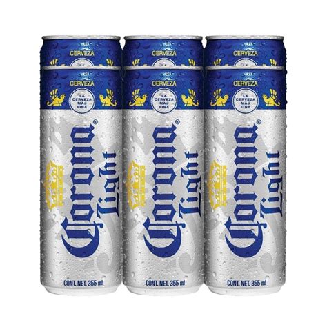 Cerveza Clara Corona Light 6 Latas De 355 Ml Cu Walmart