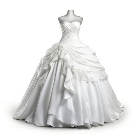 Premium Photo A White Wedding Dress On A Mannequin