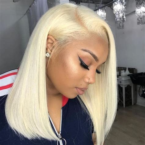 Color#613 blonde bob wig silky blunt cut frontal wig – TheGoodHair