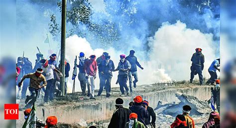 Farmers Protest Farmers Protest At Shambhu Border Haryana Police