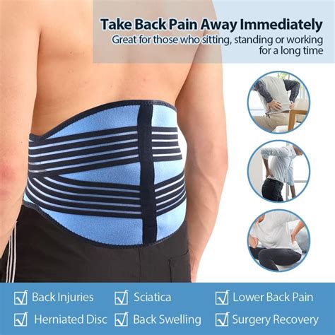 Comfpack Ice Pack For Back Pain Relief Reusable Hot Cold Compress Back Ice Wrap Packs For